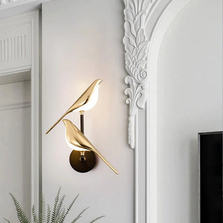 LED golden bird wall sconce modern acrylic — hallway lamp