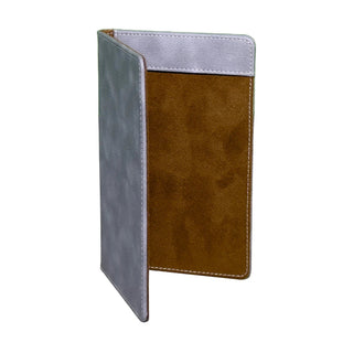 vegan leather desk organizer 7-piece gray champagne gold accents trays macro view