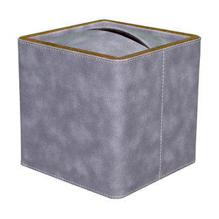 vegan leather desk organizer 7-piece gray champagne gold accents trays natural view