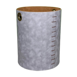 vegan leather desk organizer 7-piece gray champagne gold accents trays detail
