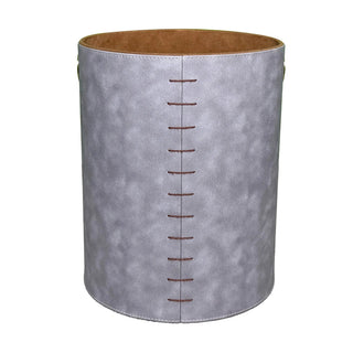 vegan leather desk organizer 7-piece gray champagne gold accents trays detail shot