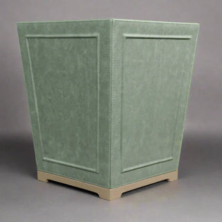 vintage office organizer moss green desk organizer set gold accents angle view