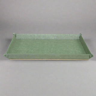 vintage office organizer moss green desk organizer set gold accents top view