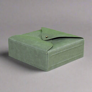 vintage office organizer moss green desk organizer set gold accents detail