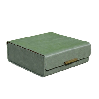 vintage office organizer moss green desk organizer set gold accents lifestyle view