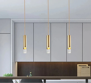 Gold Aluminum Pendant Light – Modern LED Hanging Lamp for Elegant Interior Lighting