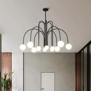 Modern Wrought Iron Chandelier | Italian Design Sculptural Lighting Fixture
