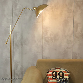 Gold Metal Floor Lamp | Marble LED Lighting - Luxury Living Room Decor