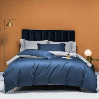 egyptian cotton bedding luxury navy bedding set 800 thread count sheets front view