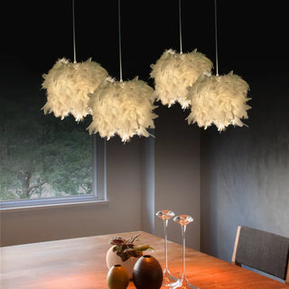Decorative Pendant Light – Feather Pendant Lamp with Soft Ambient Lighting