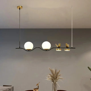 Milky Glass Pendant Light – Modern Two-Ball Pendant Lighting With Soft Warm Glow