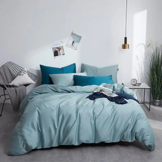 egyptian cotton bedding palma premium 600tc luxury duvet cover set teal front view