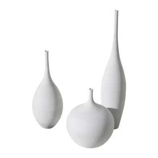 scandinavian vase modern ceramic porcelain black white minimalist decor front view