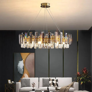 Gold Chandelier – Modern Ceiling Light With Delicate Crystal Lighting & Soft Ambient Glow