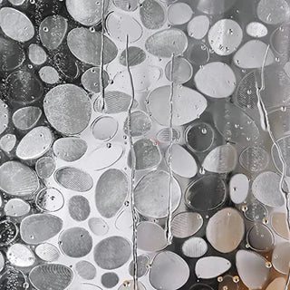 eco-friendly pebble pattern bathroom privacy waterproof shower curtain detail