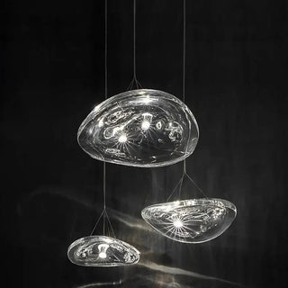 Indoor Pendant Light – Modern Glass Stone Lamp With Adjustable LED Lighting