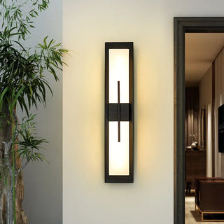 Waterproof outdoor sconce detail — Santana stainless steel LED lamp