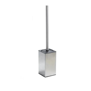 stainless steel toilet brush brushed finish holder bathroom front view