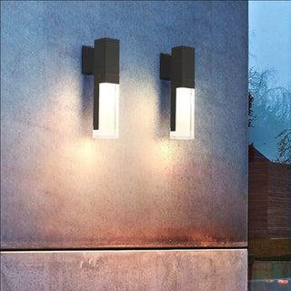 LED Outdoor Wall Light – Modern Black Aluminum Fixture with Motion Sensor