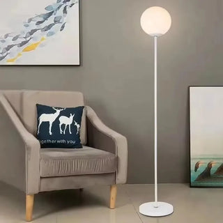 Modern Floor Lamp – Scandinavian Aluminum Globe Lighting with Soft Ambient Light