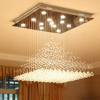 Luxury Crystal Ceiling Light – Modern Hanging Crystal Chandelier for Large Living Room