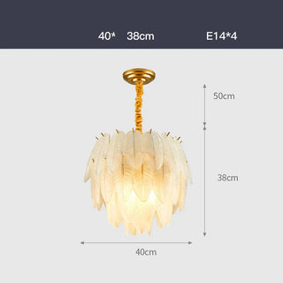 Modern Chandelier | Frosted Glass Ceiling Light Fixture - LED Bulb Included