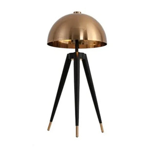 Moreno LED metal tripod table lamp — gold aluminum finish