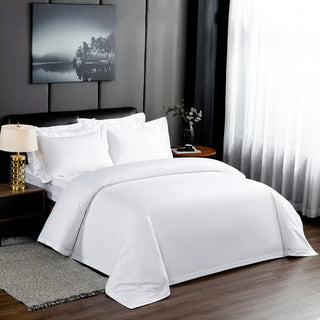 hotel duvet cover luxury cotton bedding set 600 thread count breathable sheets side view