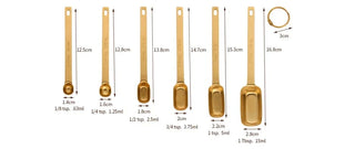 stainless steel measuring spoons durable 6 piece set certified food safe angle view