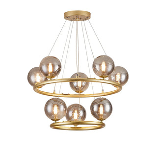 Modern Light Chandelier – Elegant Metal Glass Fixture with 12 Light Heads