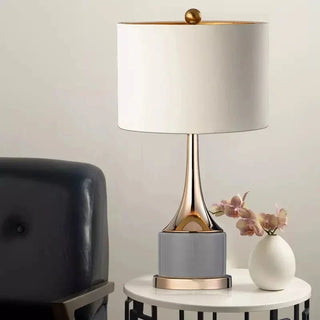 Bedside Lamp – Minimalist Table Lamp with Gold Electroplated Iron & Warm Glow Lighting