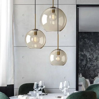 Scandi Pendant Light – Adjustable Nordic Glass Lamp with Soft Ambient LED Lighting