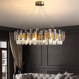 Gold Chandelier – Modern Ceiling Light With Delicate Crystal Lighting & Soft Ambient Glow