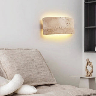 Stone Wall Sconce – Natural Stone Outdoor Wall Light for Covered Terrace