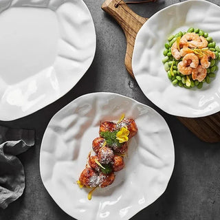 ceramic dining plate earthworks handcrafted porcelain dinnerware luxury tableware set side view