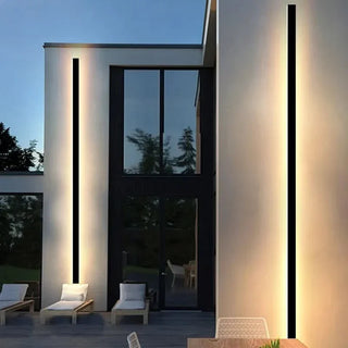 Outdoor Wall Lamp – Black Minimalist LED Linear Wall Sconce With Adjustable Brightness