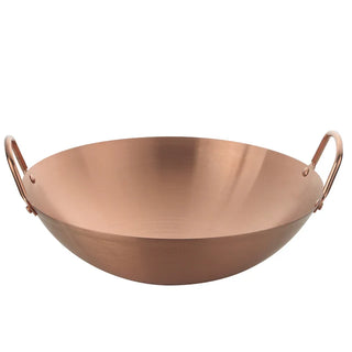 stainless steel frying pot rose gold wok rack eco friendly cookware close-up