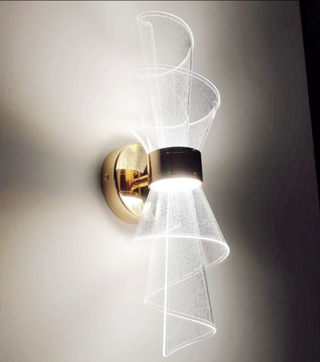 Gold Metal Wall Light – Contemporary LED Wall Sconce with Acrylic Diffuser