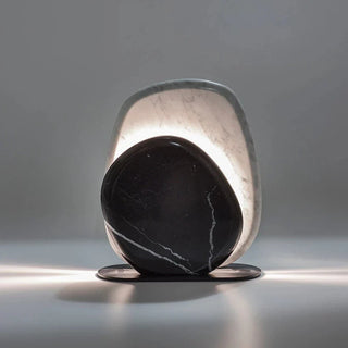 Minimalist Bedside Lamp – Soft LED Lighting | Stone and Metal Accent Lighting