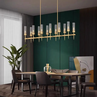 Sculptural Chandelier – Modern Gold Plated Crystal Light Fixture with Adjustable LED Lighting