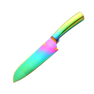 luxury kitchen knife designer stainless steel ergonomic handle front view