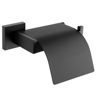 covered toilet roll holder black stainless steel bathroom hardware wall mount front view
