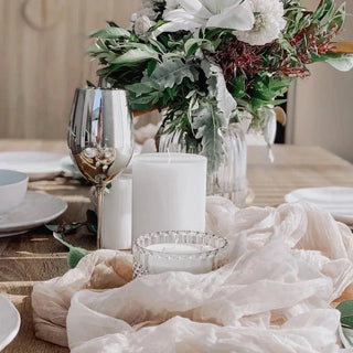 gauze table runner semi sheer woven runner elegant dining decor alternate view