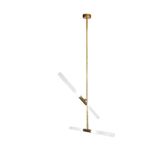 Gold Pendant Light – Modern Metal Pendant Lamp with Frosted Glass Diffuser