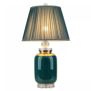 Metallic Table Lamp – Emerald Green Lamp with Soft Ambient Lighting for Living Room