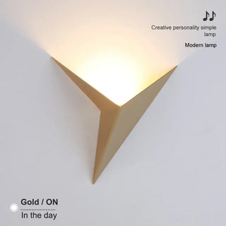 Triangular Wall Sconce – Modern Geometric Wall Light | Black, White & Gold Finish