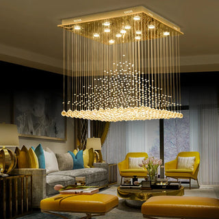 Luxury Crystal Ceiling Light – Modern Hanging Crystal Chandelier for Large Living Room