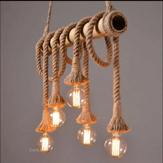 Bamboo Pendant Light – Adjustable Cord LED Hanging Light | Modern Wooden Lamp