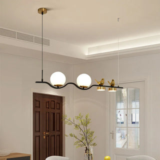 Milky Glass Pendant Light – Modern Two-Ball Pendant Lighting With Soft Warm Glow