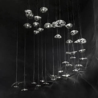 Indoor Pendant Light – Modern Glass Stone Lamp With Adjustable LED Lighting